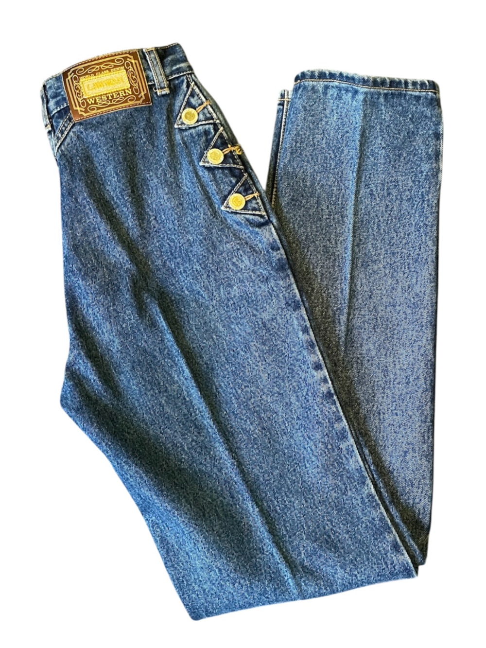 Vintage Lawman Bareback Jeans Western Studded Hip Highrise Waist Size 24